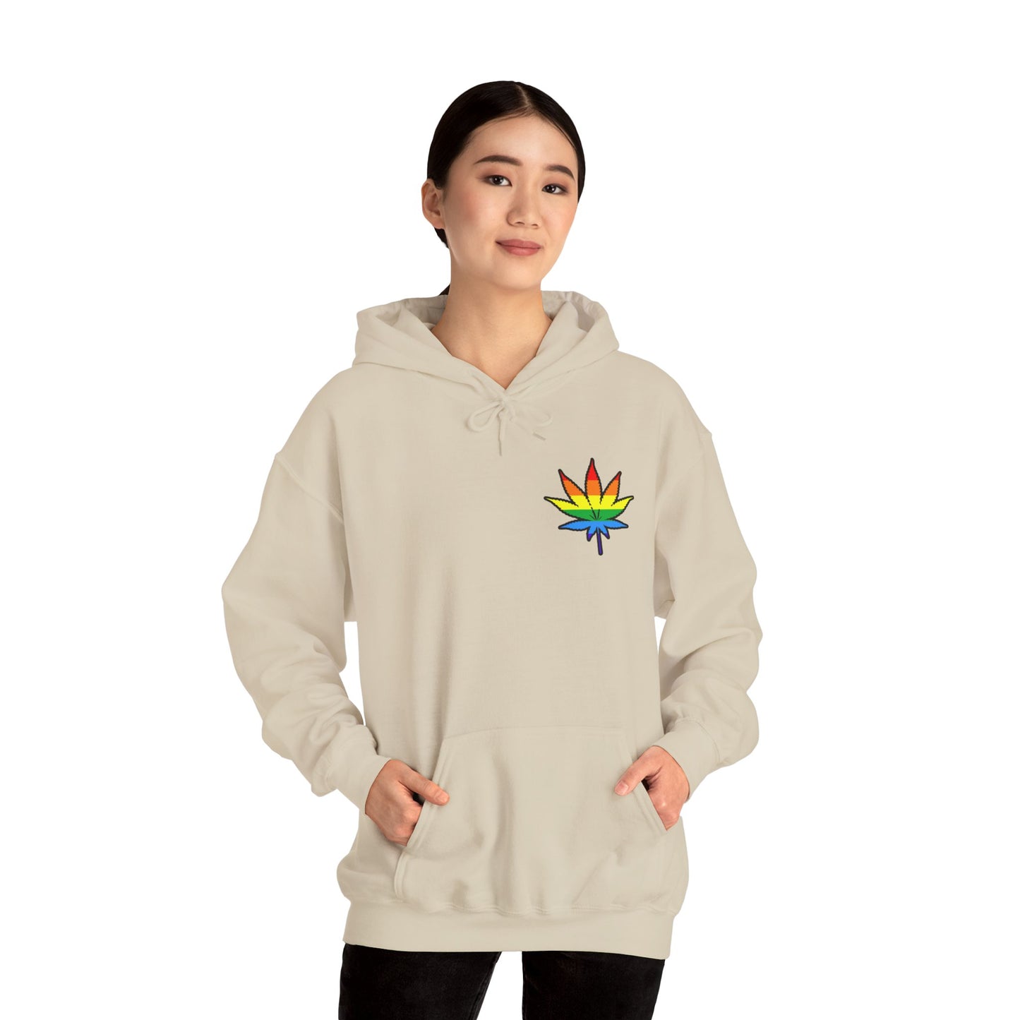 Rainbow Leaf Hoodie, Cozy Unisex Sweatshirt, LGBTQ+ Pride Apparel, Casual Streetwear, Gift for Friends, Everyday Comfort