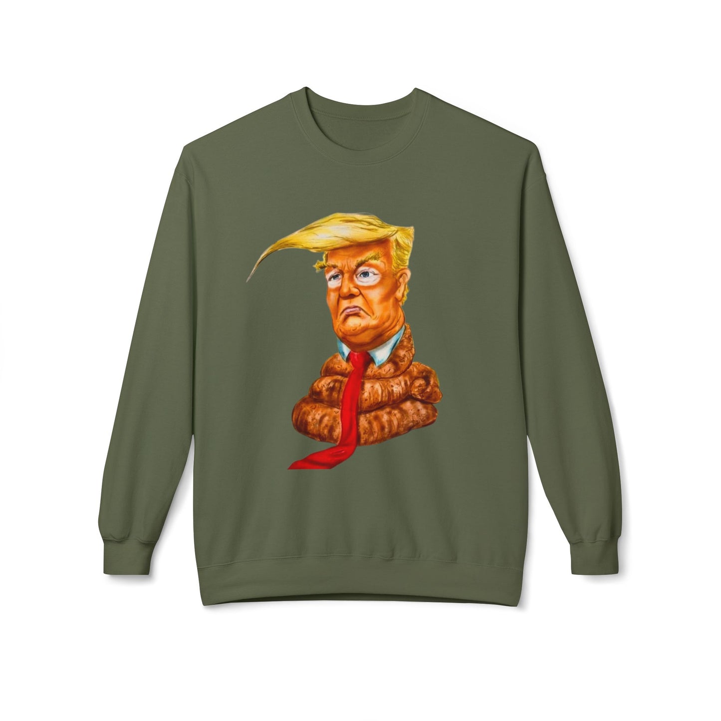 Funny Political Sweatshirt with Cartoon Design, Unisex Fleece Crewneck, Comfy Everyday Wear, Gift for Elections, Humor Apparel