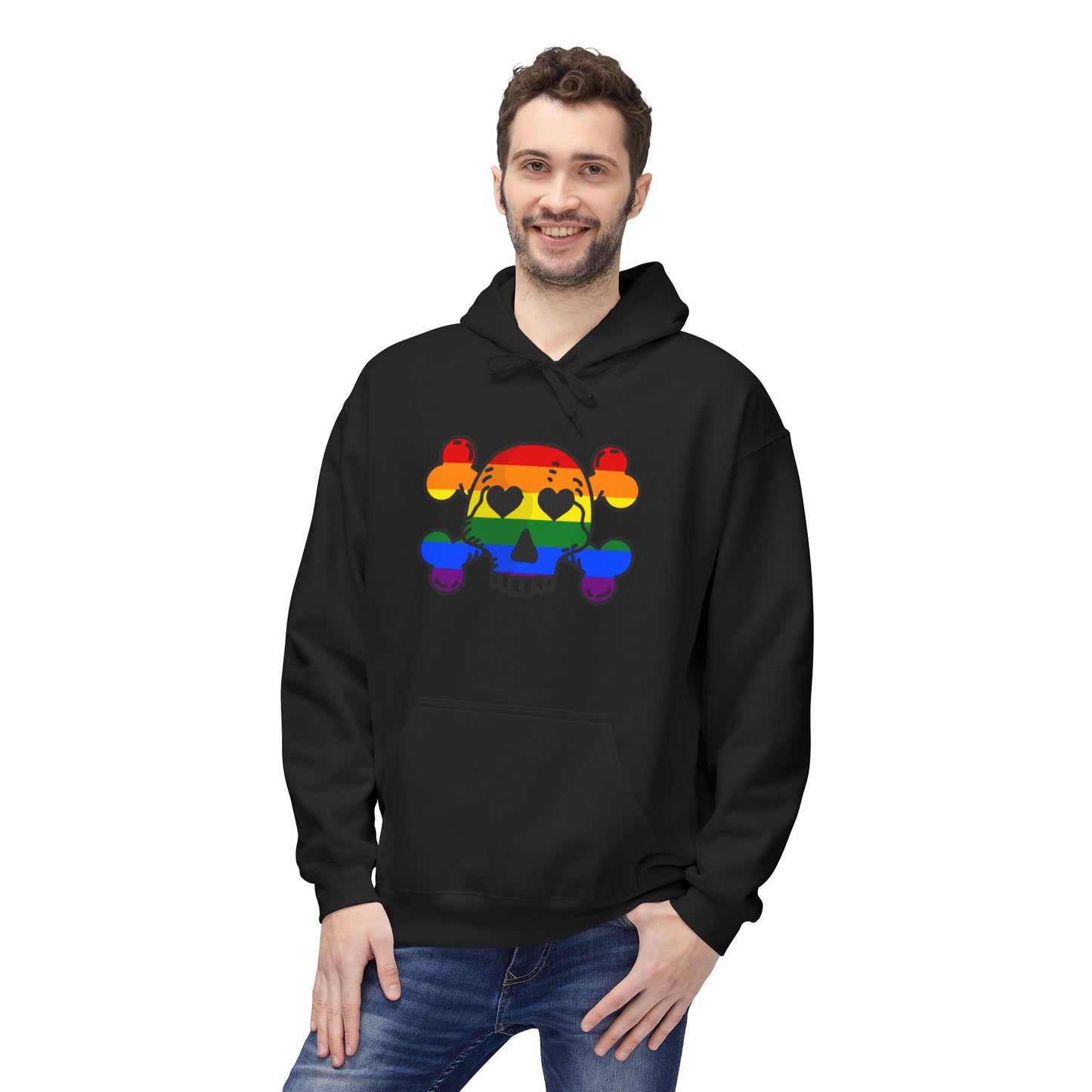 Rainbow Skull Pride Hoodie – Bold LGBTQ+ Statement Tee for Queer Rebels