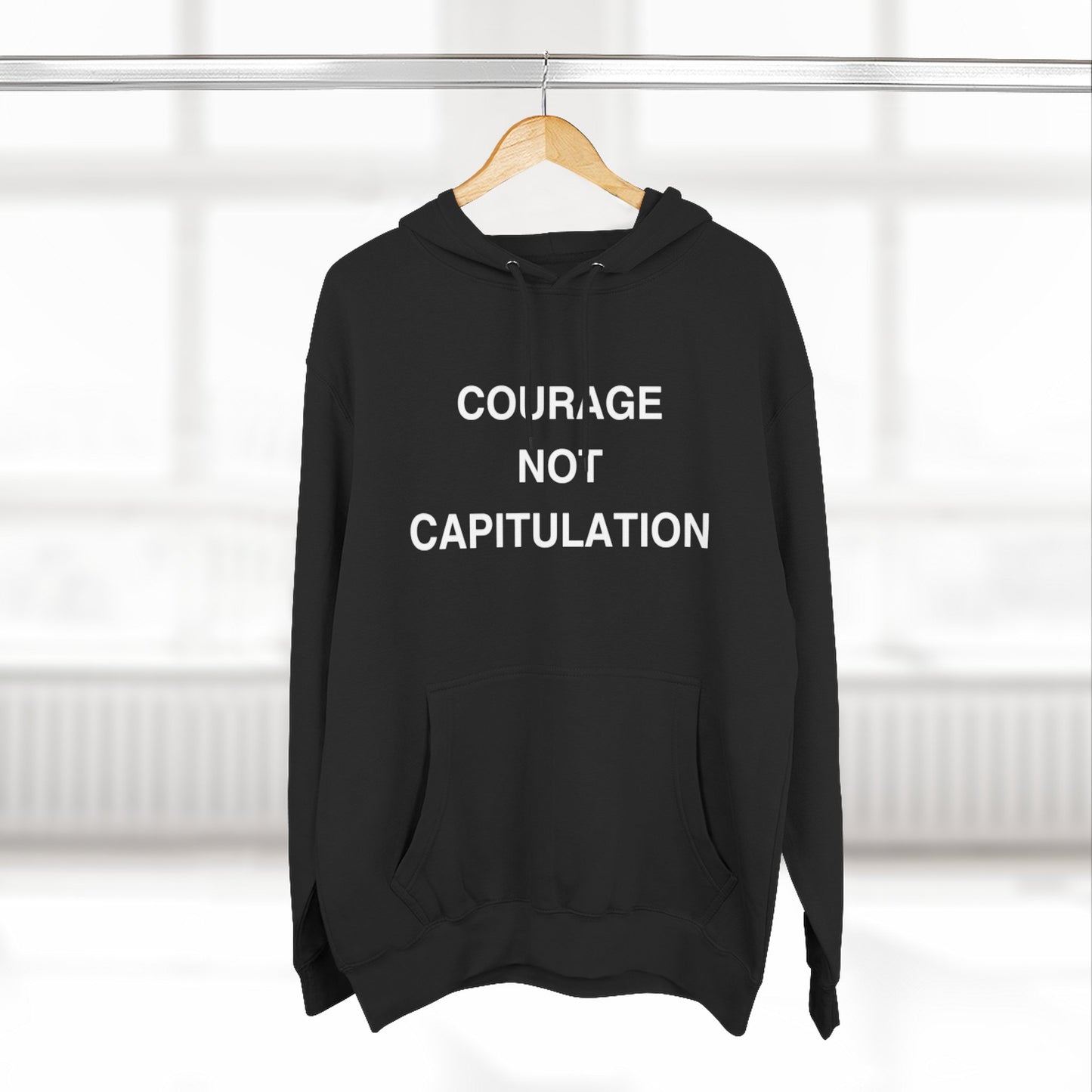Courage Not Capitulation Hoodie – Bold LGBTQ+ Resistance Tee for Progressives, Protesters & Political Rebels – Stand Tall, Speak Loud Statement Shirt