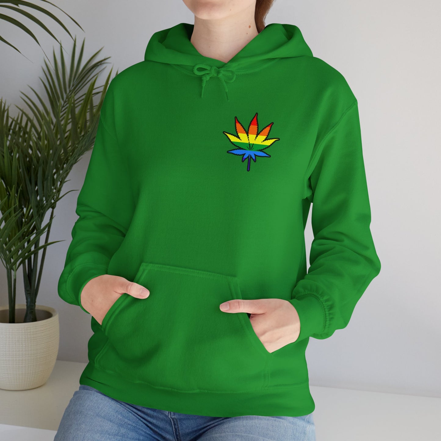 Rainbow Leaf Hoodie, Cozy Unisex Sweatshirt, LGBTQ+ Pride Apparel, Casual Streetwear, Gift for Friends, Everyday Comfort