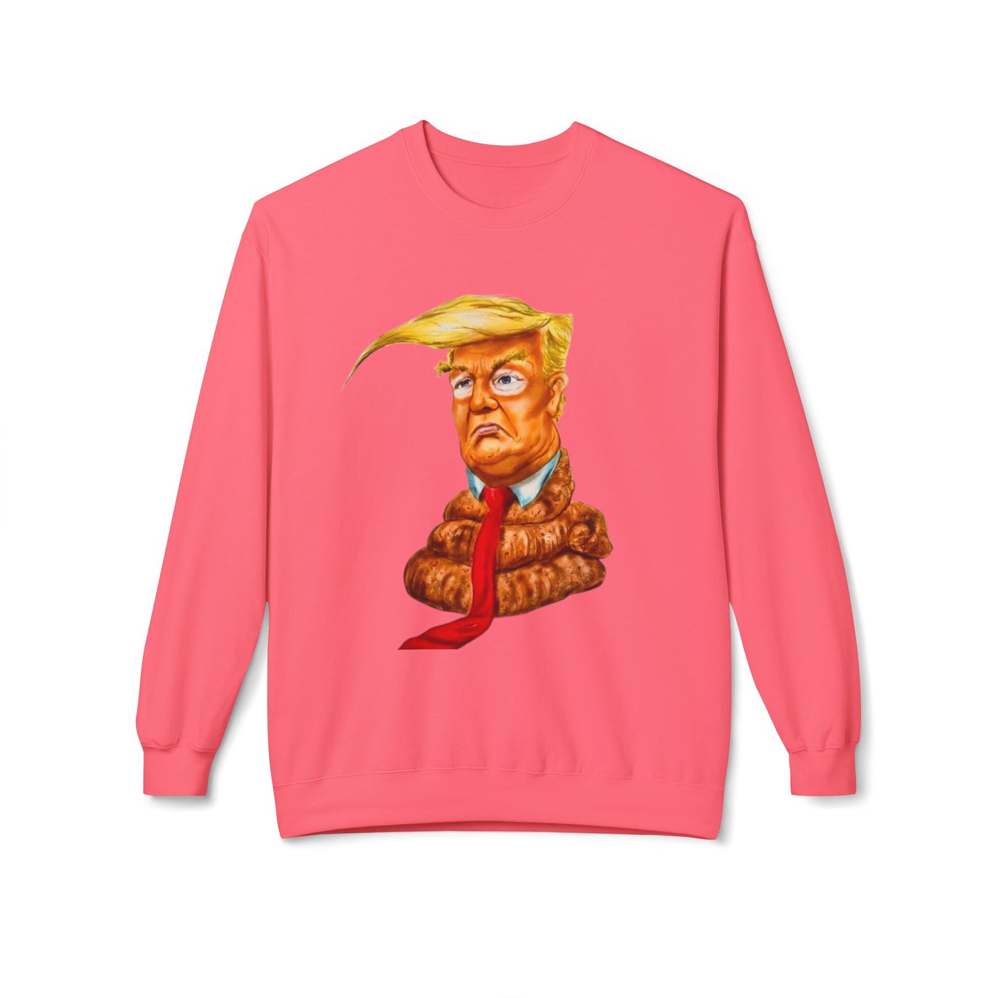 Funny Political Sweatshirt with Cartoon Design, Unisex Fleece Crewneck, Comfy Everyday Wear, Gift for Elections, Humor Apparel