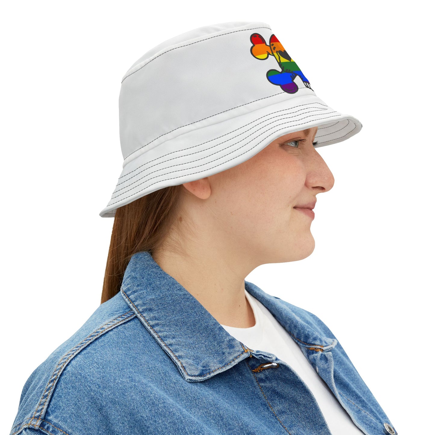 Rainbow Skull Bucket Hat - Unique AOP Design for Festivals, Summer, Pride Events, Beach Days, Casual Wear