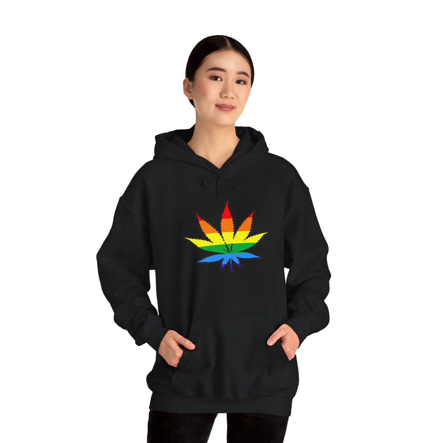 Rainbow Leaf Pride Hoodie – LGBTQ+ Botanical Sweatshirt for Queer Nature Lovers