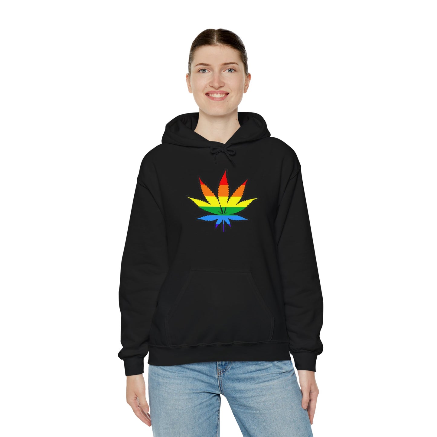 Rainbow Leaf Pride Hoodie – LGBTQ+ Botanical Sweatshirt for Queer Nature Lovers