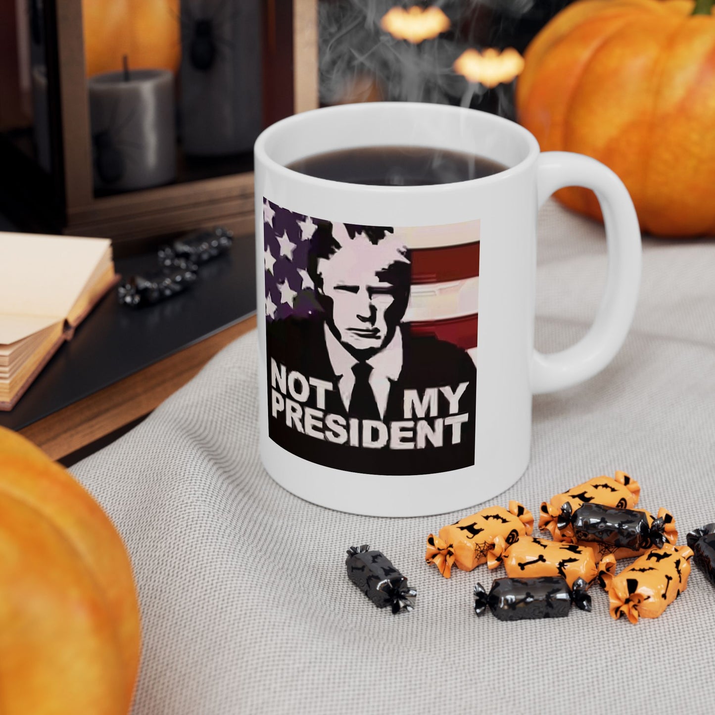Funny Political Mug, Not My President Gift, Election Humor Cup, 11oz 15oz Ceramic Coffee Mug, Ideal for Politics Lovers