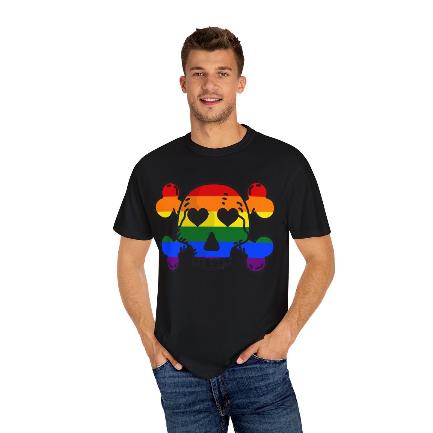 Rainbow Skull Pride T-Shirt – Bold LGBTQ+ Statement Tee for Queer Rebels