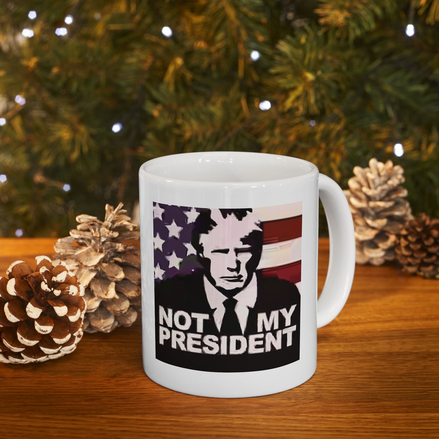 Funny Political Mug, Not My President Gift, Election Humor Cup, 11oz 15oz Ceramic Coffee Mug, Ideal for Politics Lovers