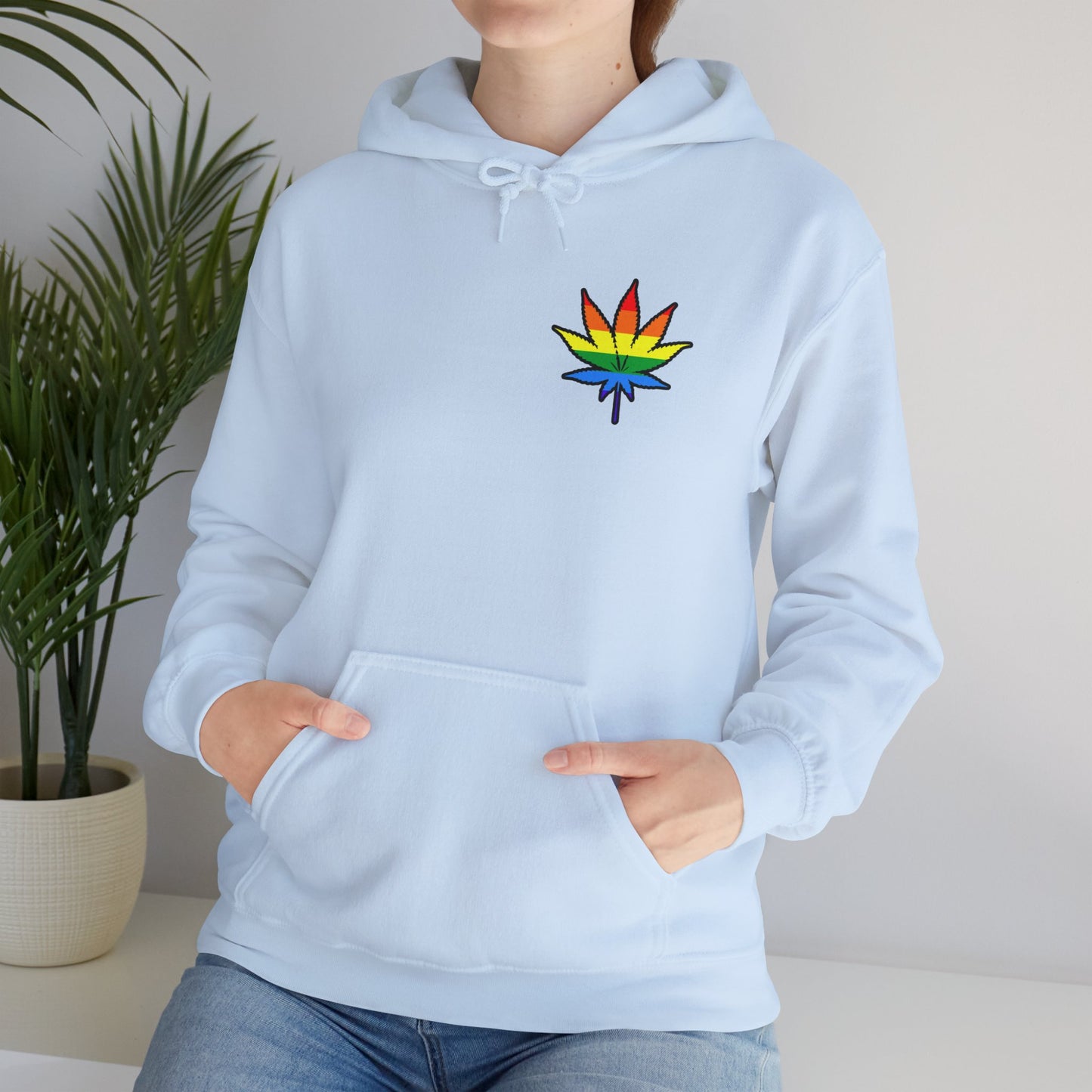 Rainbow Leaf Hoodie, Cozy Unisex Sweatshirt, LGBTQ+ Pride Apparel, Casual Streetwear, Gift for Friends, Everyday Comfort