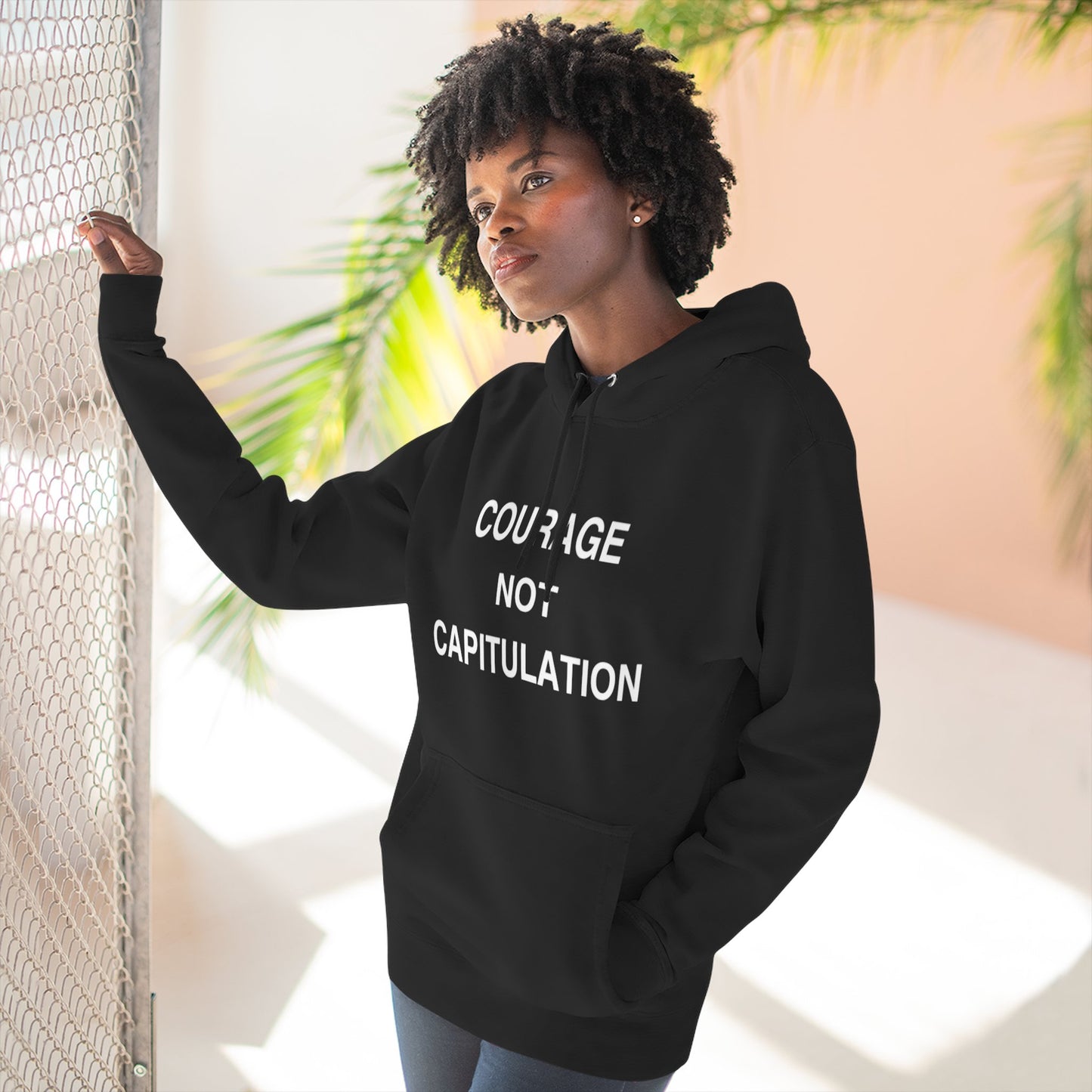 Courage Not Capitulation Hoodie – Bold LGBTQ+ Resistance Tee for Progressives, Protesters & Political Rebels – Stand Tall, Speak Loud Statement Shirt