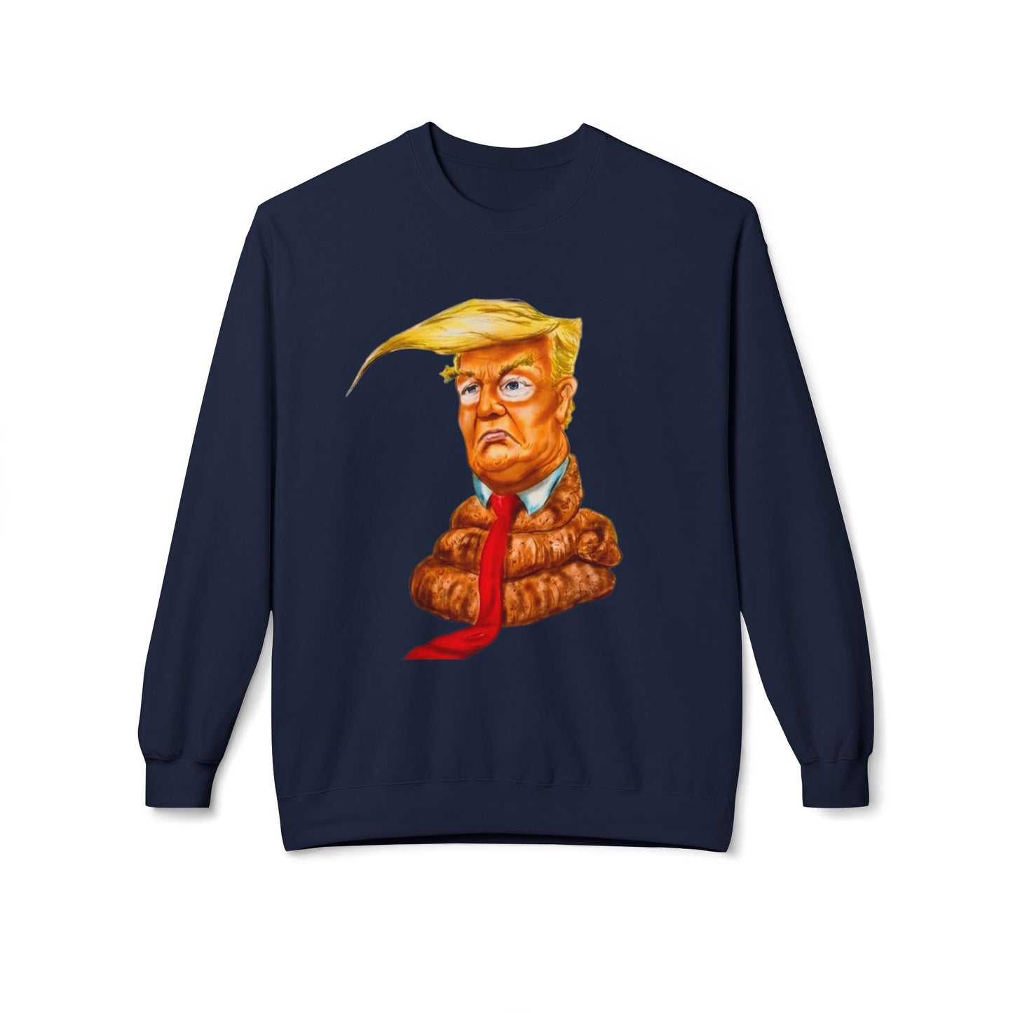 Funny Political Sweatshirt with Cartoon Design, Unisex Fleece Crewneck, Comfy Everyday Wear, Gift for Elections, Humor Apparel