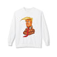 Funny Political Sweatshirt with Cartoon Design, Unisex Fleece Crewneck, Comfy Everyday Wear, Gift for Elections, Humor Apparel