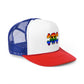 Rainbow Skull Trucker Cap, Pride Hat, LGBTQ+ Accessory, Summer Fashion, Festival Headwear