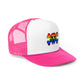 Rainbow Skull Trucker Cap, Pride Hat, LGBTQ+ Accessory, Summer Fashion, Festival Headwear