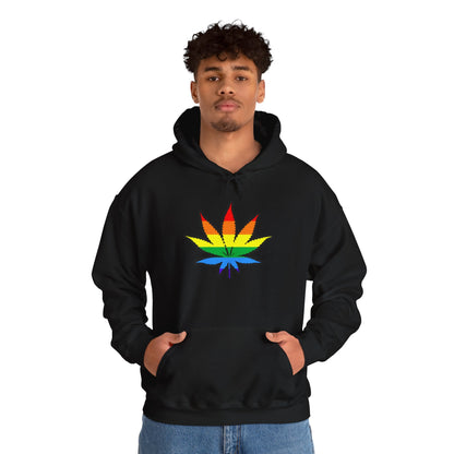 Rainbow Leaf Pride Hoodie – LGBTQ+ Botanical Sweatshirt for Queer Nature Lovers