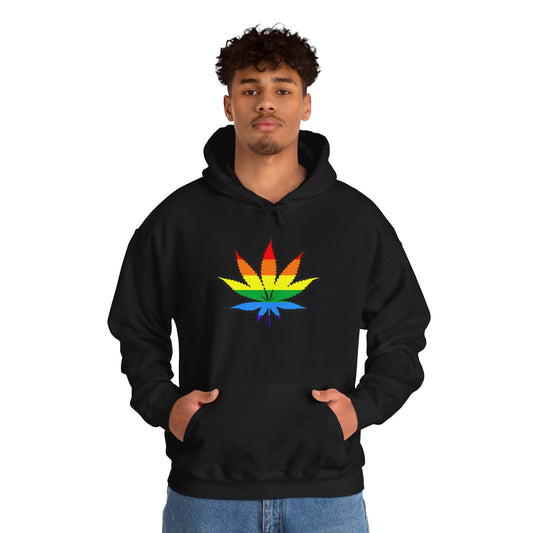 Rainbow Leaf Pride Hoodie – LGBTQ+ Botanical Sweatshirt for Queer Nature Lovers