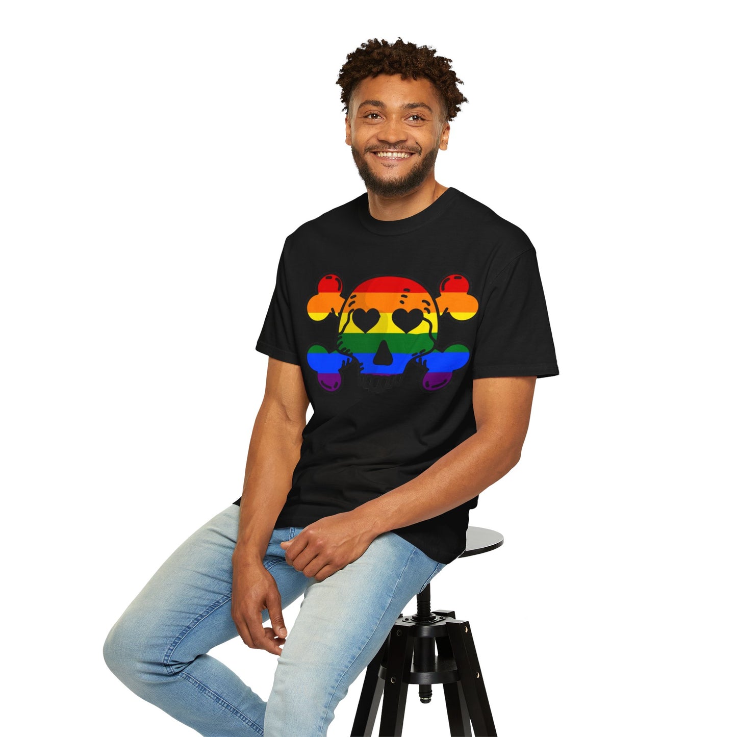 Rainbow Skull Pride T-Shirt – Bold LGBTQ+ Statement Tee for Queer Rebels