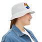 Rainbow Skull Bucket Hat - Unique AOP Design for Festivals, Summer, Pride Events, Beach Days, Casual Wear