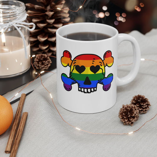 Pride Rainbow Ceramic Mug - Colorful Coffee Cup for LGBTQ+ Celebration, Gift for Friends, Tea Lovers, Home Decor, 11oz & 15oz