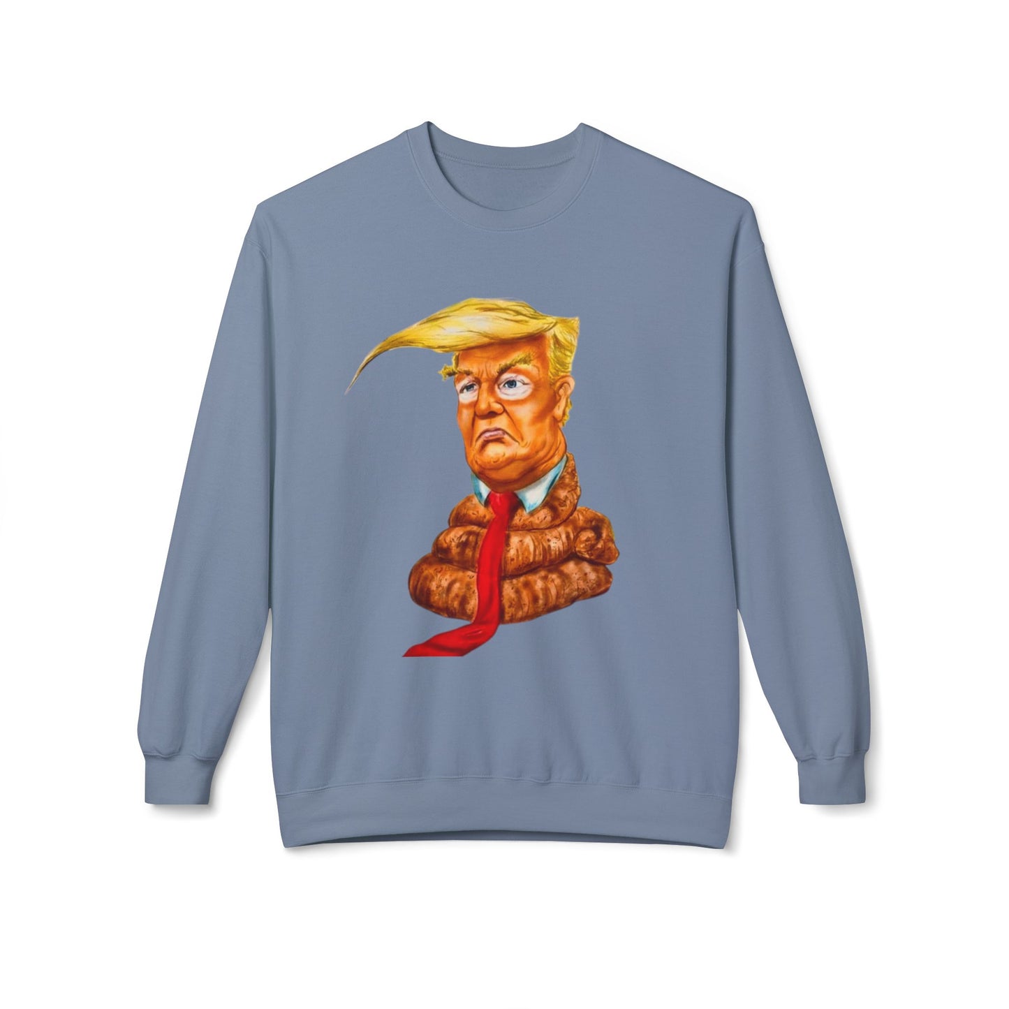 Funny Political Sweatshirt with Cartoon Design, Unisex Fleece Crewneck, Comfy Everyday Wear, Gift for Elections, Humor Apparel