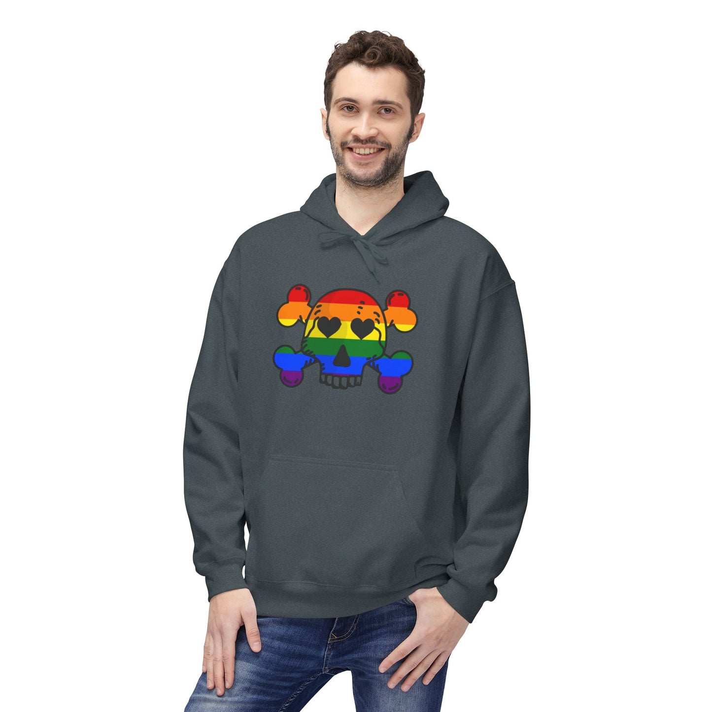 Rainbow Skull Pride Hoodie – Bold LGBTQ+ Statement Tee for Queer Rebels