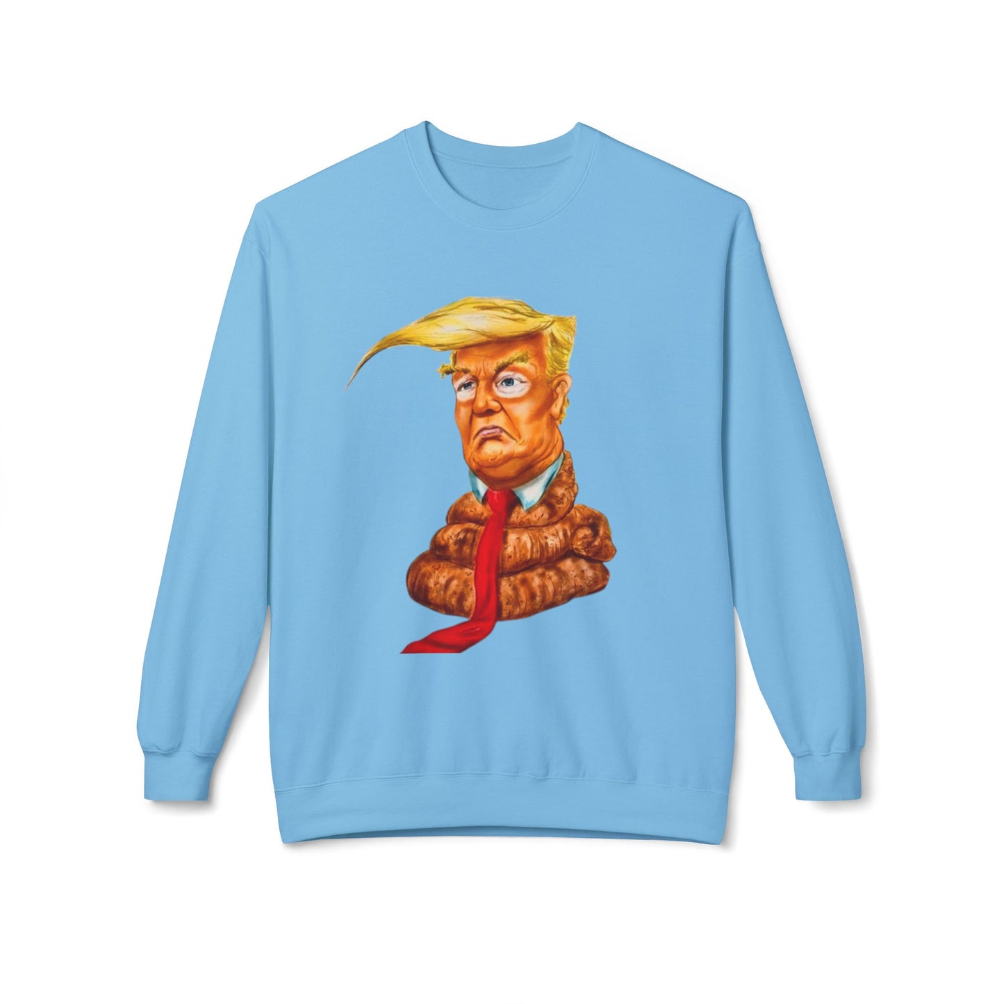 Funny Political Sweatshirt with Cartoon Design, Unisex Fleece Crewneck, Comfy Everyday Wear, Gift for Elections, Humor Apparel