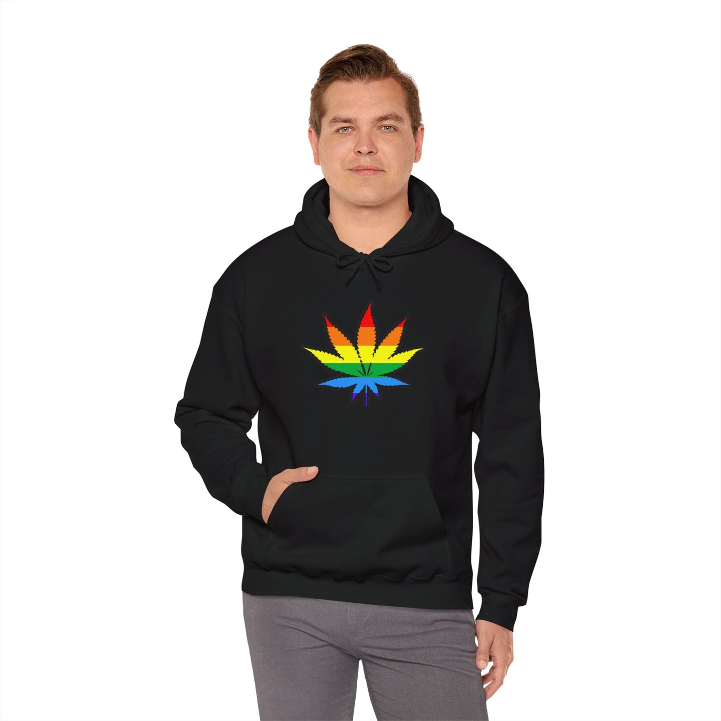 Rainbow Leaf Pride Hoodie – LGBTQ+ Botanical Sweatshirt for Queer Nature Lovers