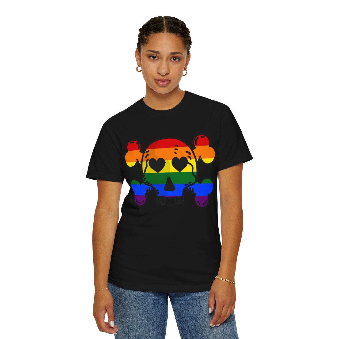 Rainbow Skull Pride T-Shirt – Bold LGBTQ+ Statement Tee for Queer Rebels