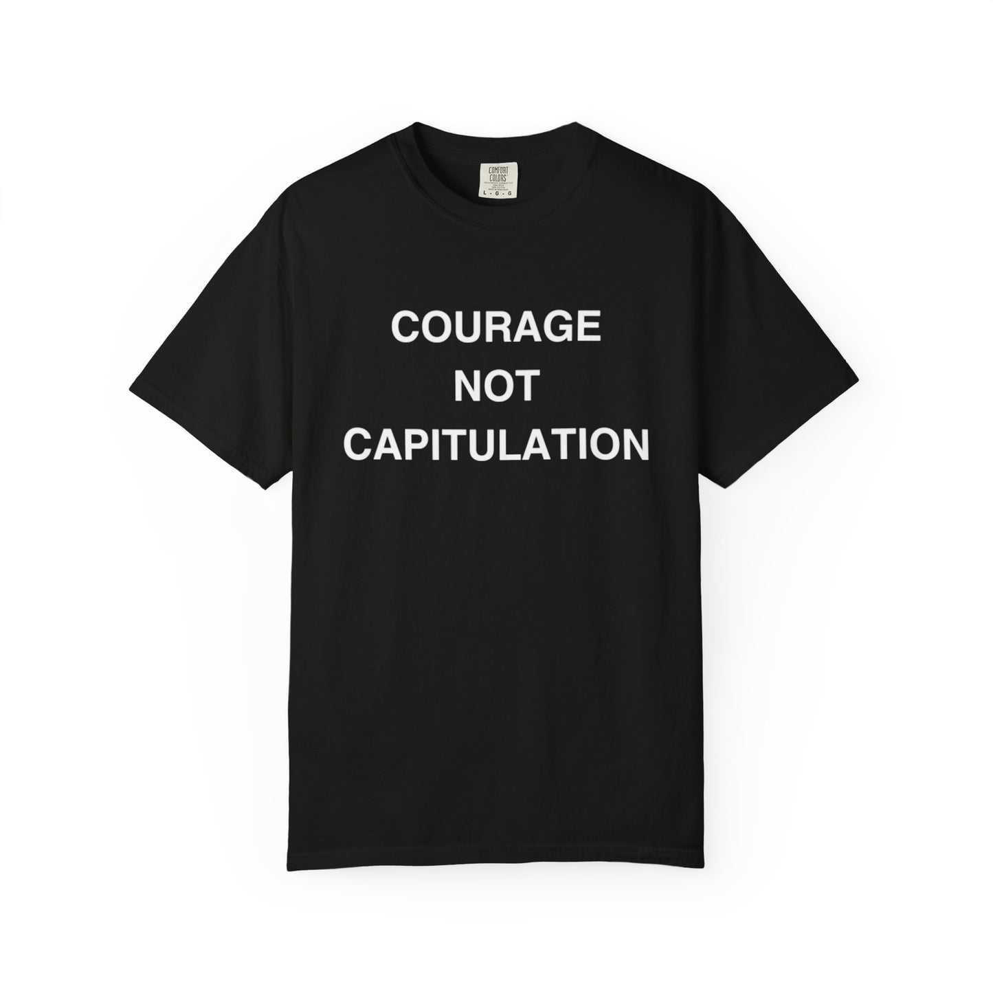 Courage Not Capitulation T- shirt – Bold LGBTQ+ Resistance Tee for Progressives, Protesters & Political Rebels – Stand Tall, Speak Loud Statement Shirt
