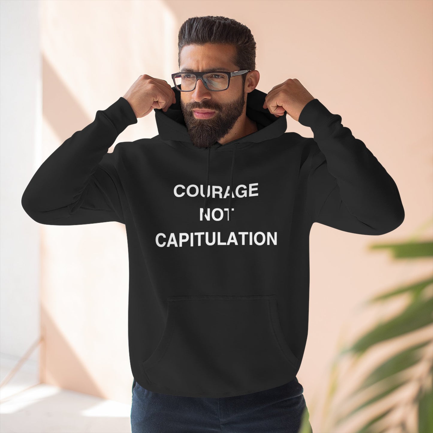 Courage Not Capitulation Hoodie – Bold LGBTQ+ Resistance Tee for Progressives, Protesters & Political Rebels – Stand Tall, Speak Loud Statement Shirt