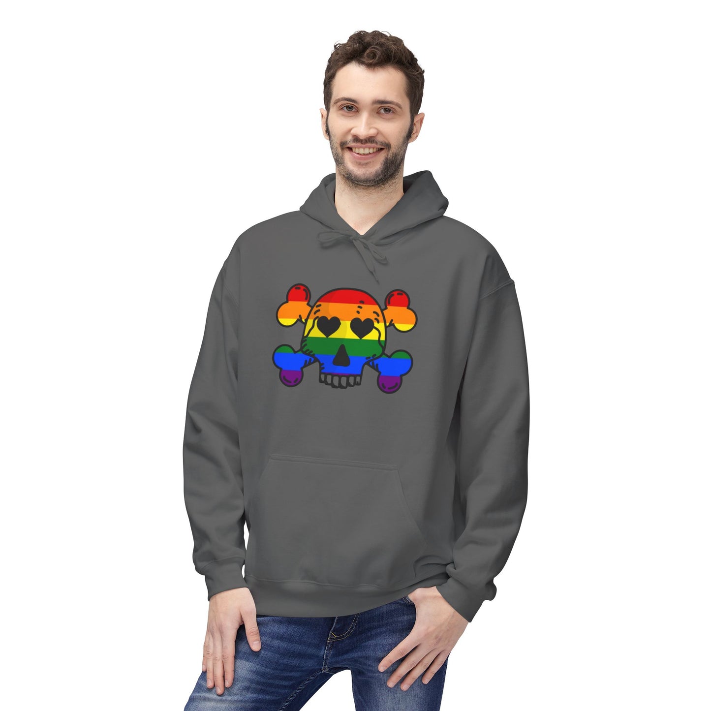 Rainbow Skull Pride Hoodie – Bold LGBTQ+ Statement Tee for Queer Rebels
