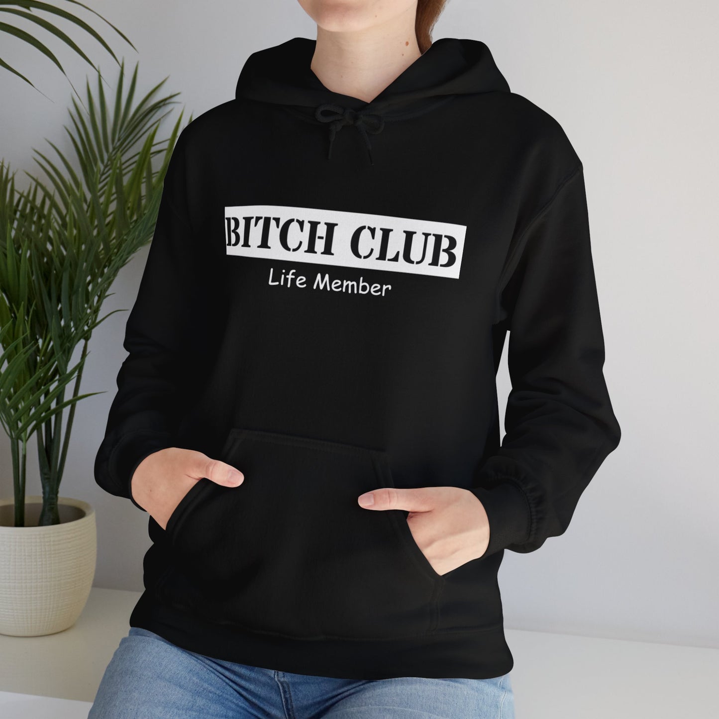 Bitch Club Life Member Hoodie, Hoodie– Bold Queer Feminist Statement Tee for LGBTQ+ Rebels & Political Badasses – Funny Pride Shirt with Attitude