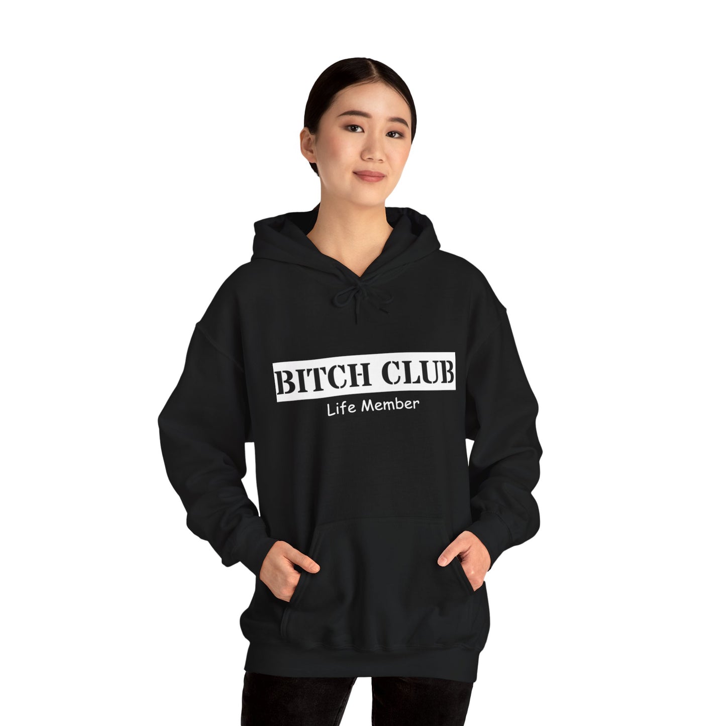 Bitch Club Life Member Hoodie, Hoodie– Bold Queer Feminist Statement Tee for LGBTQ+ Rebels & Political Badasses – Funny Pride Shirt with Attitude