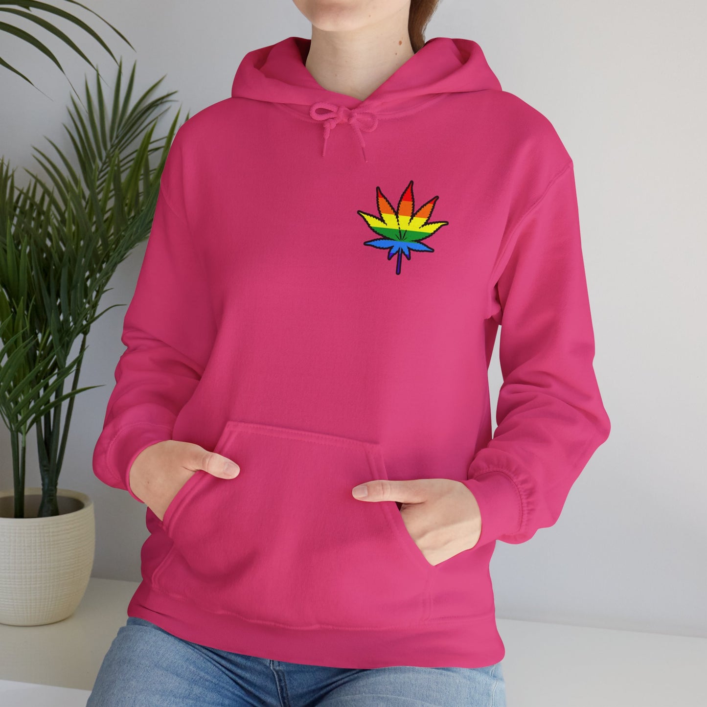 Rainbow Leaf Hoodie, Cozy Unisex Sweatshirt, LGBTQ+ Pride Apparel, Casual Streetwear, Gift for Friends, Everyday Comfort